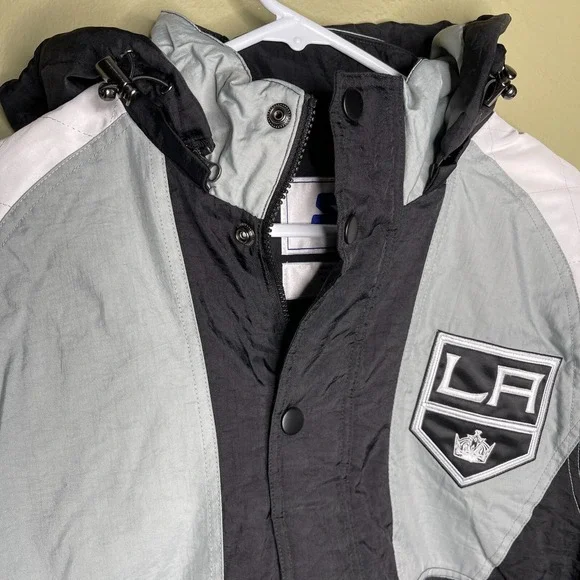 New Starter Los Angeles Kings Pullover Jacket Mens Size Large Rare NHL Hockey LA - Picture 2 of 9